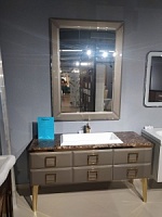 CRISALITO 150см Комплект мебели тумба+раковина+зеркало RAL 7048, золото