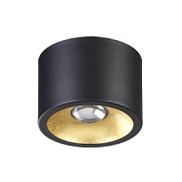3878/1CL черный с золотом Потолочной накладной светильник GU10 1*50W диам 130мм,выс 105мм